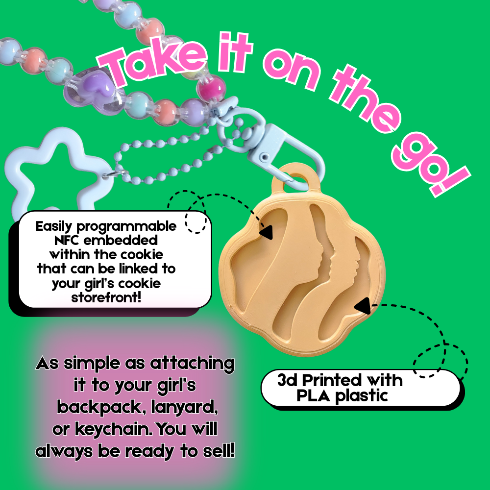 Troop Cookie NFC Scannable Keychain for Cookie Selling